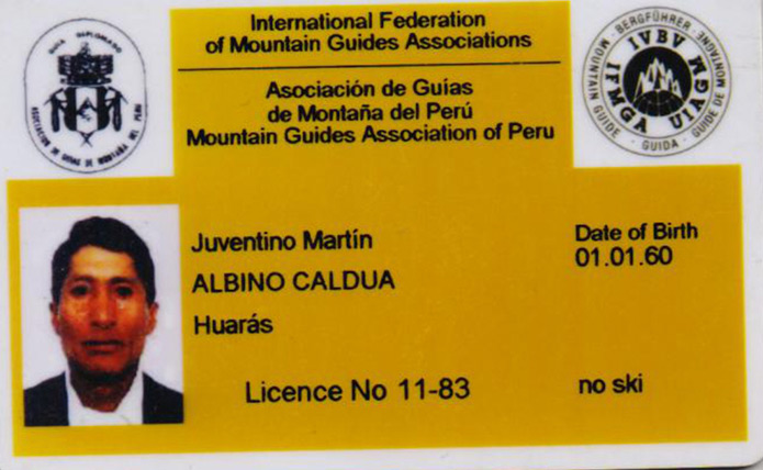 Juventino Martin Albino Caldua Federação Internacional de Associações de Guias de Montanha / IVBV - UIAGM - IFMGA